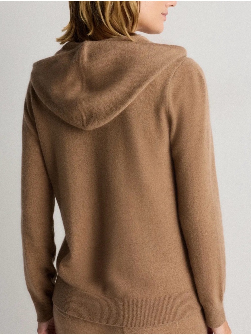 Quince Mongolian Cashmere Full-Zip Hoodie Teak - Picture 3 of 8
